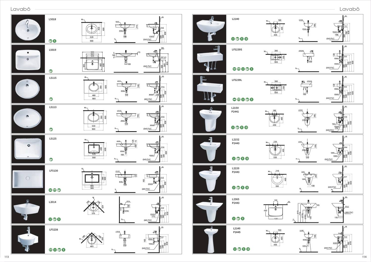 Thiết bị vệ sinh CAESAR Catalogue và Bảng giá mới nhất /Page 58